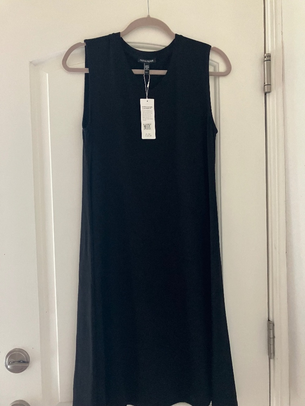 Eileen Fischer Black V-Neck Dress